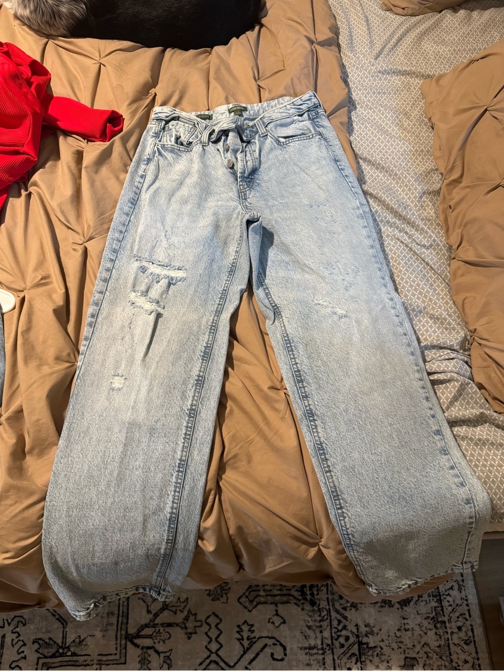 wild fable Light Blue Distressed Boyfriend Jeans